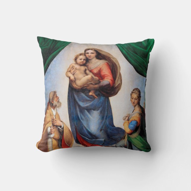 Cojín Decorativo Sistine Madonna, Raphael (Anverso)