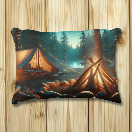 Cojín Decorativo Sitio de acampada con luces de Bonito