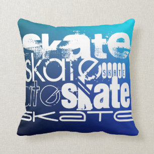Cojín Decorativo Skate; degradado azul