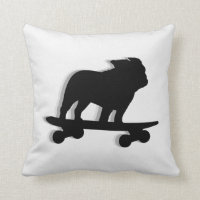 Skateboarding Bulldog inglesa Silhouette