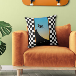 Cojín Decorativo Skateboarding Checkered Throw Pillow
