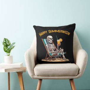 Cojín Decorativo Skeleton Beach Lounging Halloween