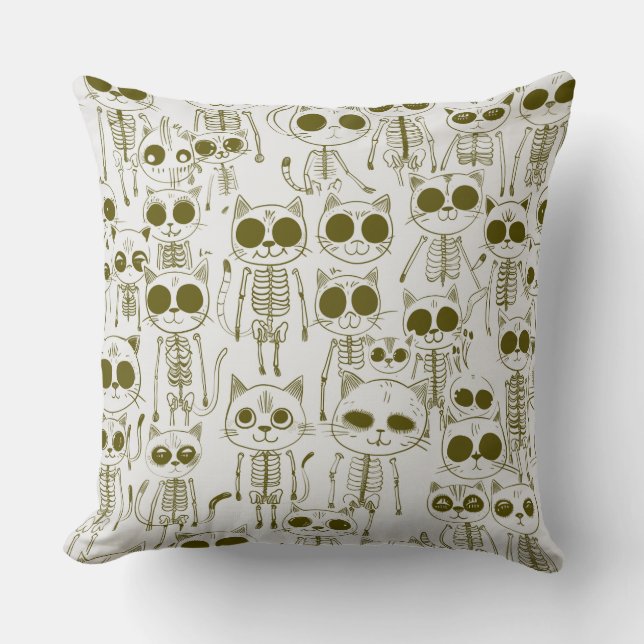 Cojín Decorativo Skeleton Cat Fish Skeleton Bone Leggings (Anverso)