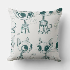 Cojín Decorativo Skeleton Cat Fish Skeleton Bone Leggings