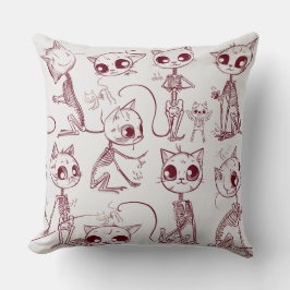 Cojín Decorativo Skeleton Cat Fish Skeleton Bone Leggings