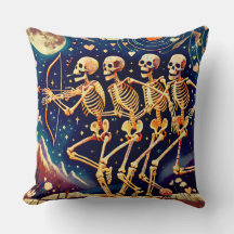 Skeleton Couple El día de San Valentín Cushion