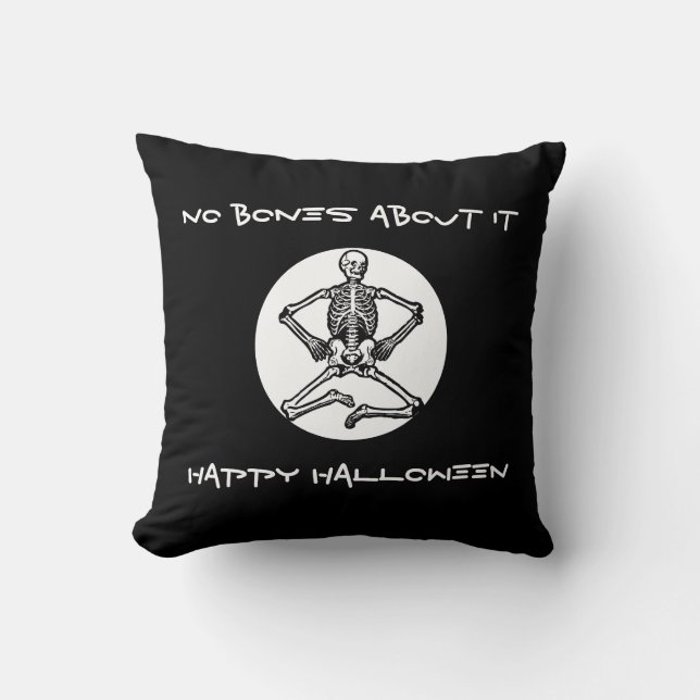 Cojín decorativo Skeleton de Halloween de 16" x 16 (Anverso)