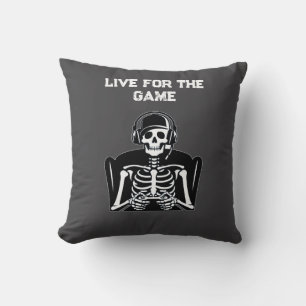 Cojín Decorativo Skeleton Gamer con audífonos - Juegos Guay