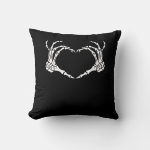 Cojín Decorativo Skeleton Hand Heart Rótulo disstume divertida Hall