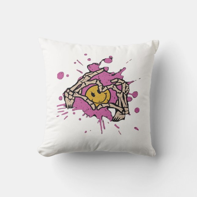 Cojín Decorativo Skeleton Hand Heart Show Classic (Anverso)