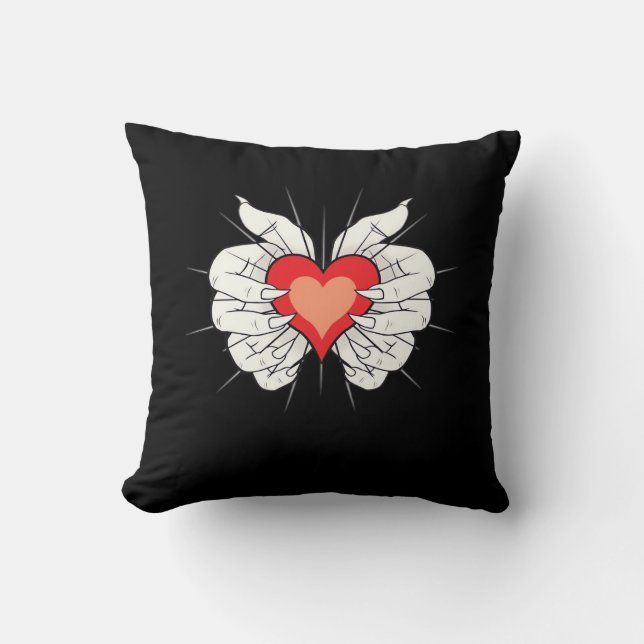 Cojín Decorativo Skeleton Hands Heart Classic (Anverso)