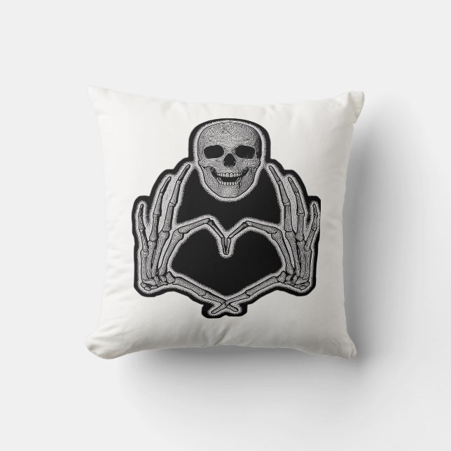 Cojín Decorativo Skeleton Heart Hands Classic (Anverso)