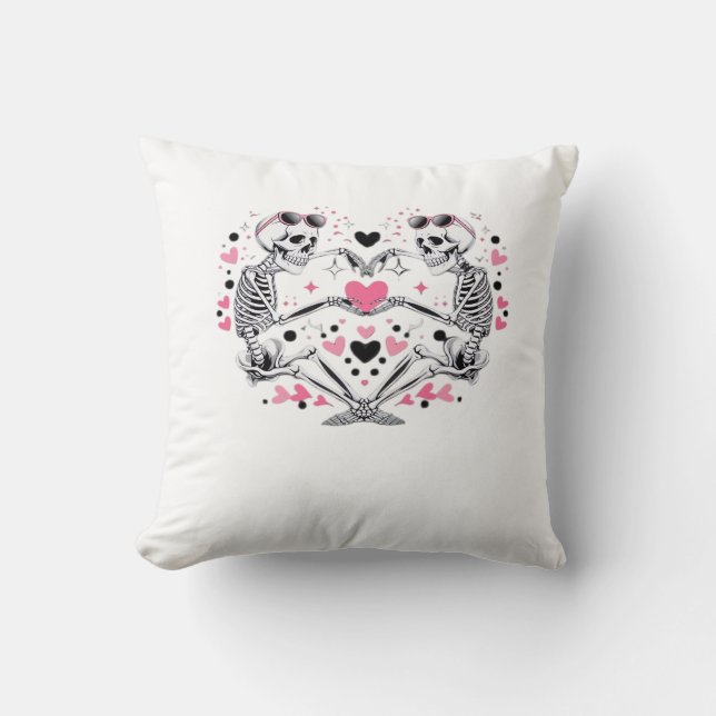 Cojín Decorativo Skeleton Heart Hands Classic Viral (Anverso)