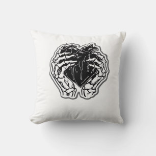 Cojín Decorativo Skeleton Heart Hands Funny