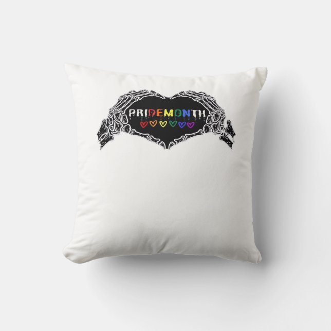 Cojín Decorativo Skeleton Heart Hands LGBTQIA (Anverso)