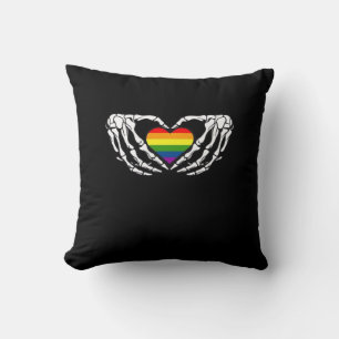 Cojín Decorativo Skeleton Lgbt Orgullo Gótico Halloween Clásico