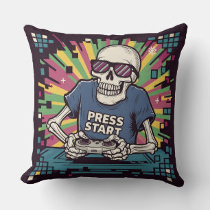 Cojín Decorativo Skeleton Retro Gaming Lover