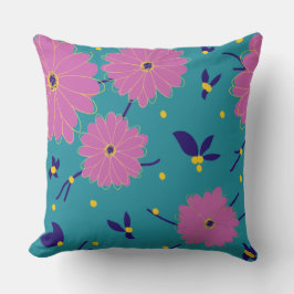 Cojín Decorativo Sketchy Purple Anemone Seamless Floral Pattern