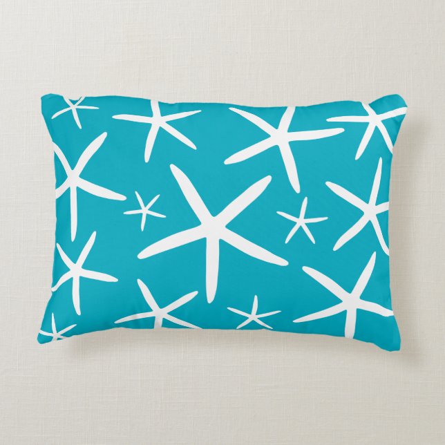 Cojín Decorativo Skinny Starfish | Azul Caribe (Reverso)