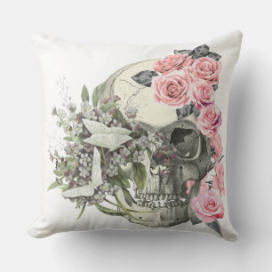 Cojín Decorativo Skull rosa Roses