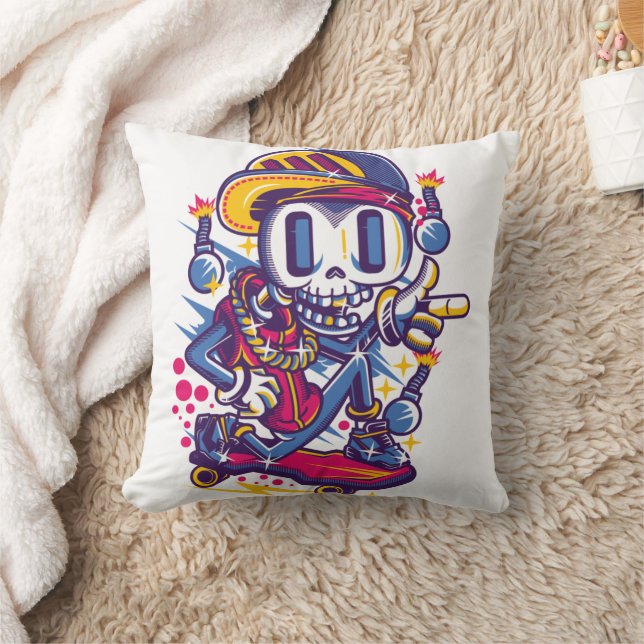 Cojín Decorativo Skull Skater Throw Pillow (Manta)