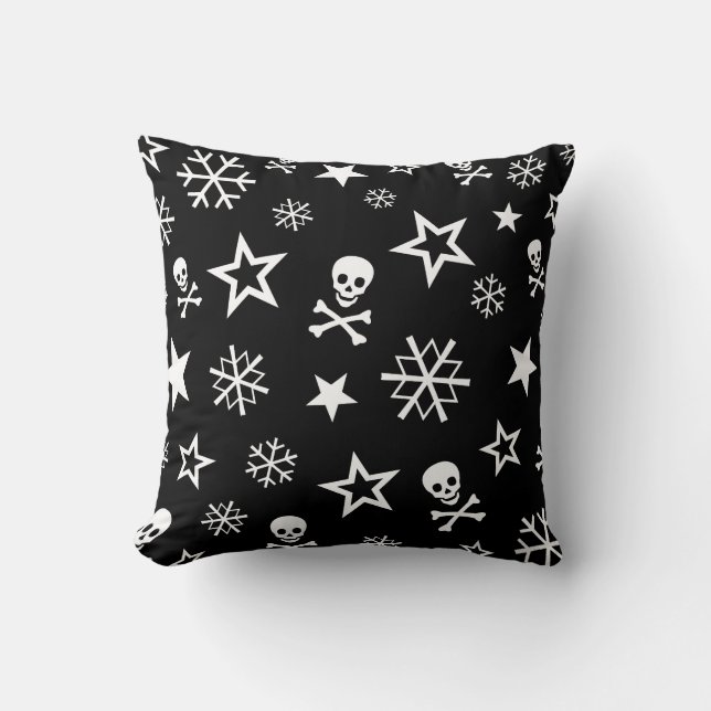 Cojín decorativo Skulls y Snowflakes (Anverso)