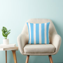 Sky Blue and White Cabana Stripes