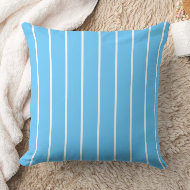 Cojín Decorativo Sky Blue and White Summer Stripes (Manta)