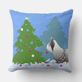 Cojín Decorativo Skye Terrier Decorando Árbol de Navidad - Bosque