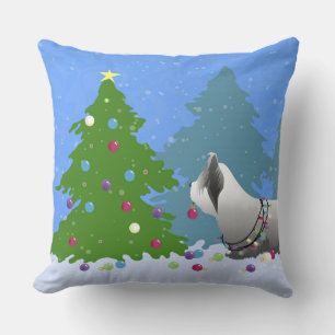 Cojín Decorativo Skye Terrier Decorando Árbol de Navidad - Bosque