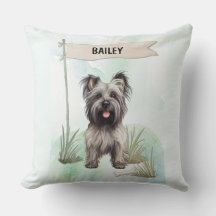 Skye Terrier Watercolor Personalized Dog