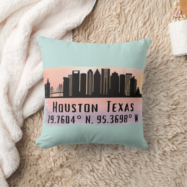 Cojín Decorativo Skyline City de Houston TX (Manta)