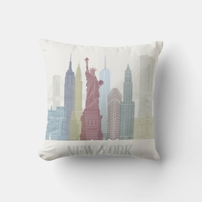 Cojín Decorativo Skyline de Nueva York (Anverso)