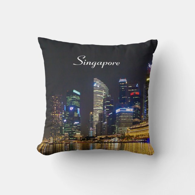 Cojín Decorativo Skyline de Singapur (Anverso)