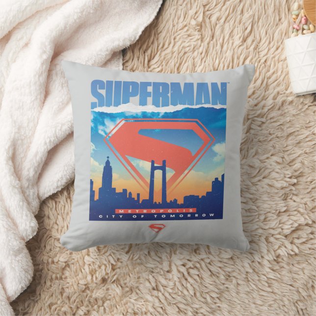 Cojín Decorativo Skyline de Superman Metropolis (Manta)