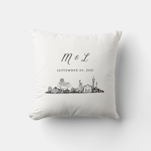 Cojín decorativo Skyline de Vegas (Anverso)