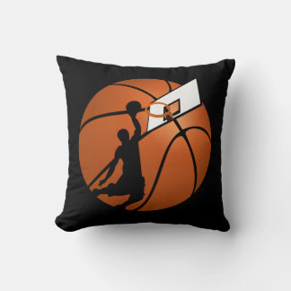 Cojín Decorativo Slam Dunk Baloncesto Jugador con Hoop en una bola