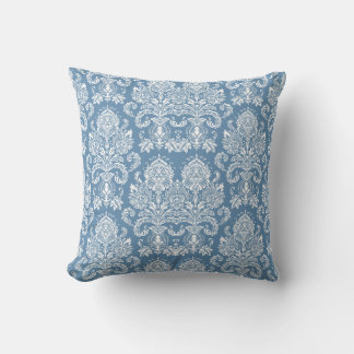 Cojín Decorativo Slate Blue Victorian Damask