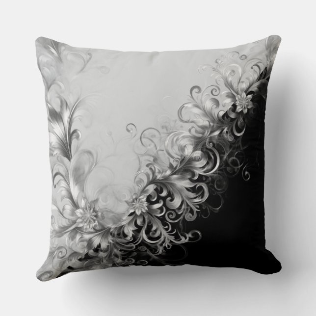 Cojín Decorativo Sleek Grey Black with Silver Details (Reverso )