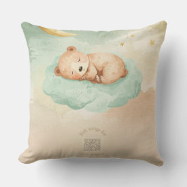 Cojín Decorativo Sleeping Bear Nursery Pillow | Watercolor Clouds