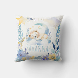 Cojín Decorativo Sleeping Cub Boho Name Nursery Pillow