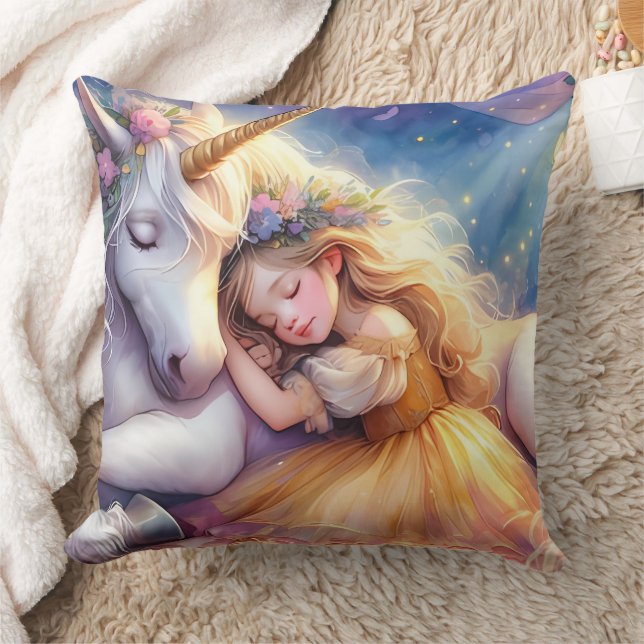 Cojín Decorativo Sleeping Girl Unicorn Dreamscape (Manta)