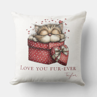 Cojín Decorativo Sleeping Kitten Love You Fur-Ever Throw Pillow