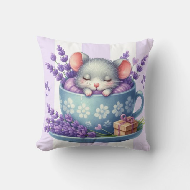 Cojín Decorativo Sleeping Mouse in Teacup (Anverso)