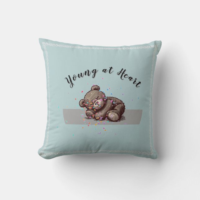 Cojín Decorativo Sleeping Teddy Bear Throw Pillow (Anverso)