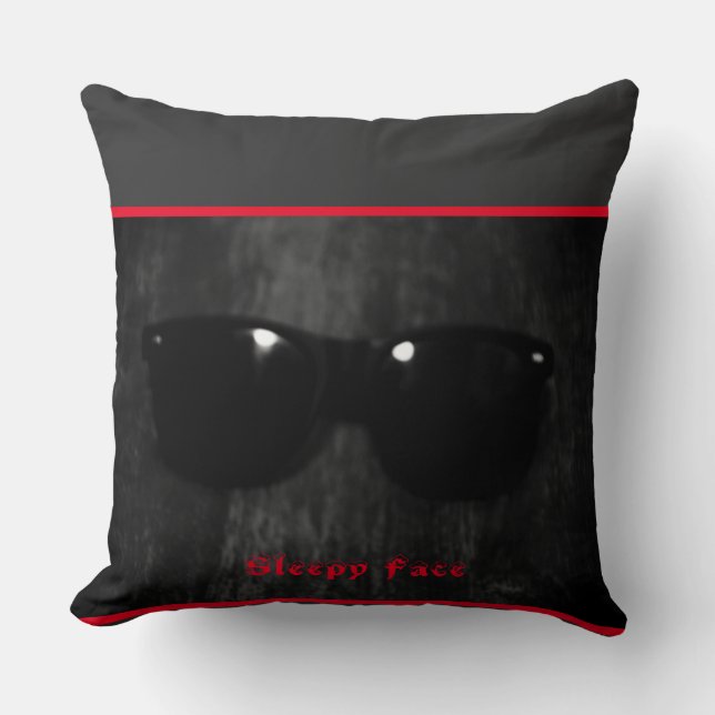 Cojín Decorativo Sleepy Face: "BOLD" Black - Cotton T-Shirt (Anverso)