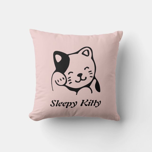 Cojín Decorativo Sleepy Kitty (Anverso)