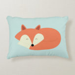 Cojín Decorativo Sleepy Red Fox<br><div class="desc">Adorable ilustracion vectorial de un lindo zorro que lleva puesto.</div>