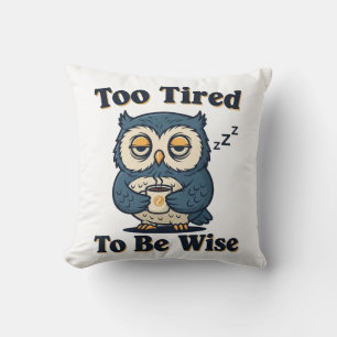 Cojín Decorativo Sleepy Retro Owl Square Throw Pillow