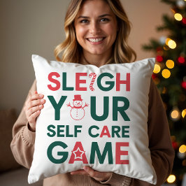 Cojín Decorativo Sleigh Your Self Care Game Holiday